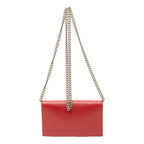 Shoulder Bag Betty Chain Wallet Red Grained Calfskin Leather