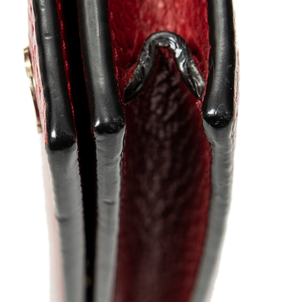 Shoulder Bag Betty Chain Wallet Red Grained Calfskin Leather