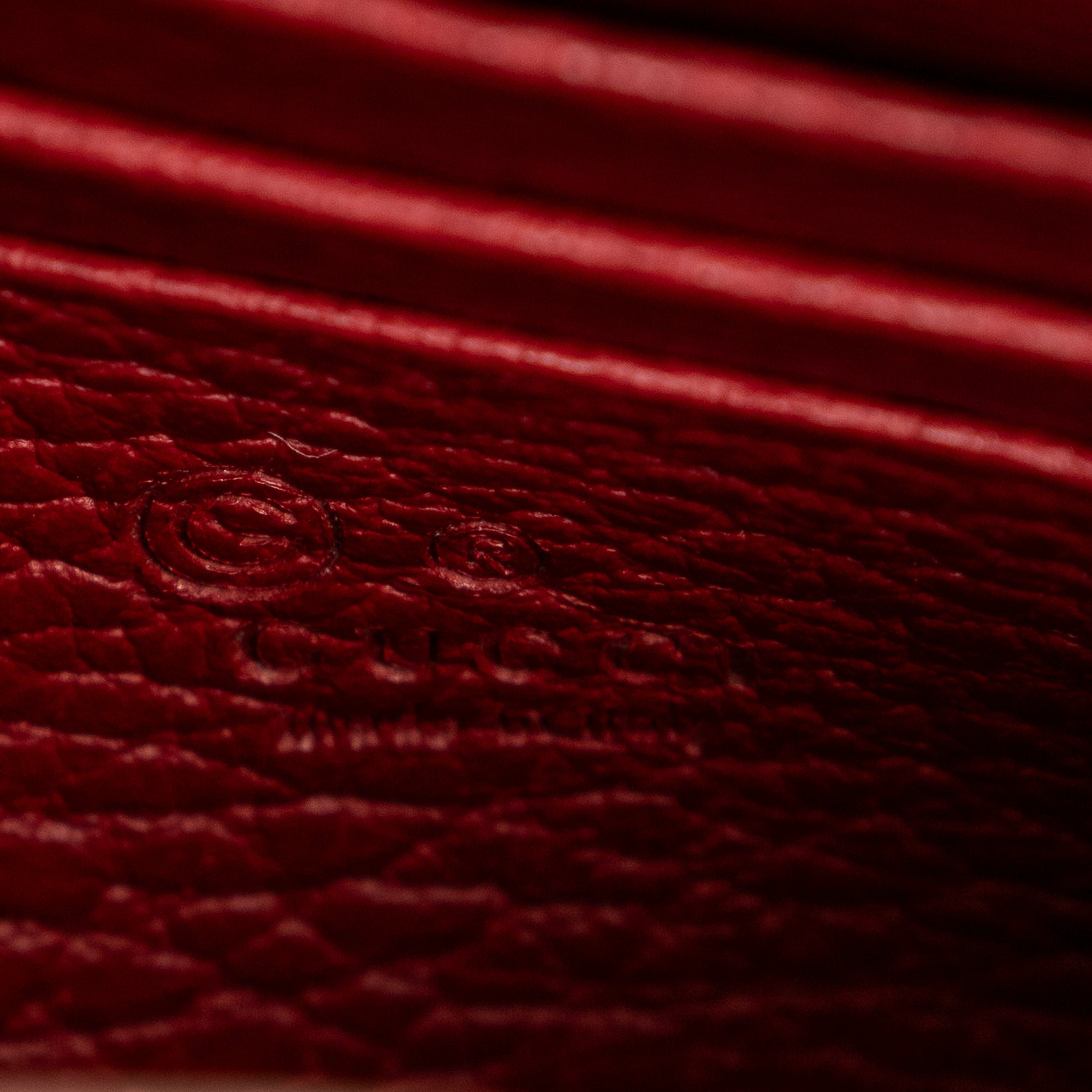 Shoulder Bag Betty Chain Wallet Red Grained Calfskin Leather