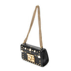 Shoulder Bag Studded GG Padlock Chain Crossbody Black Smooth Calfskin Leather