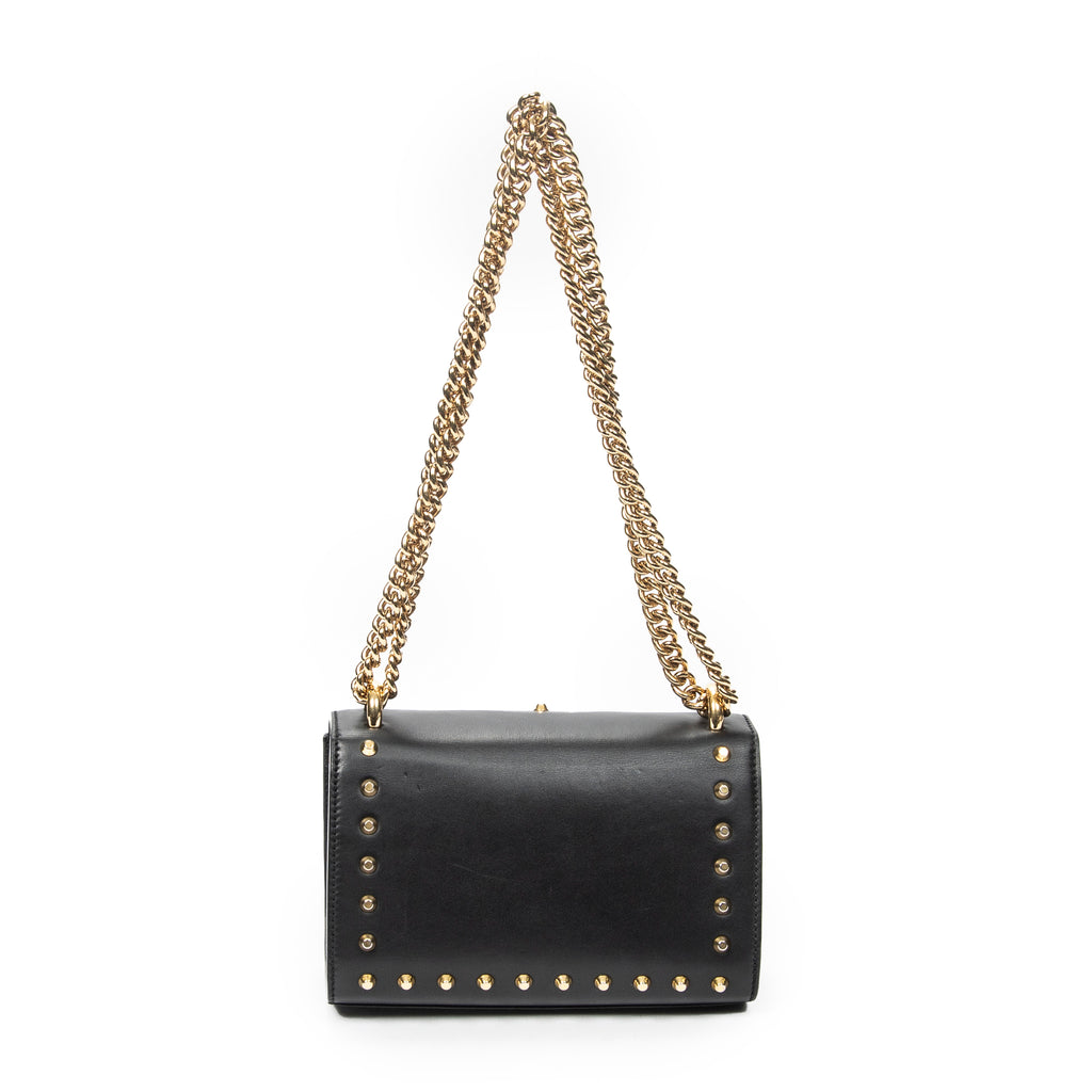 Shoulder Bag Studded GG Padlock Chain Crossbody Black Smooth Calfskin Leather