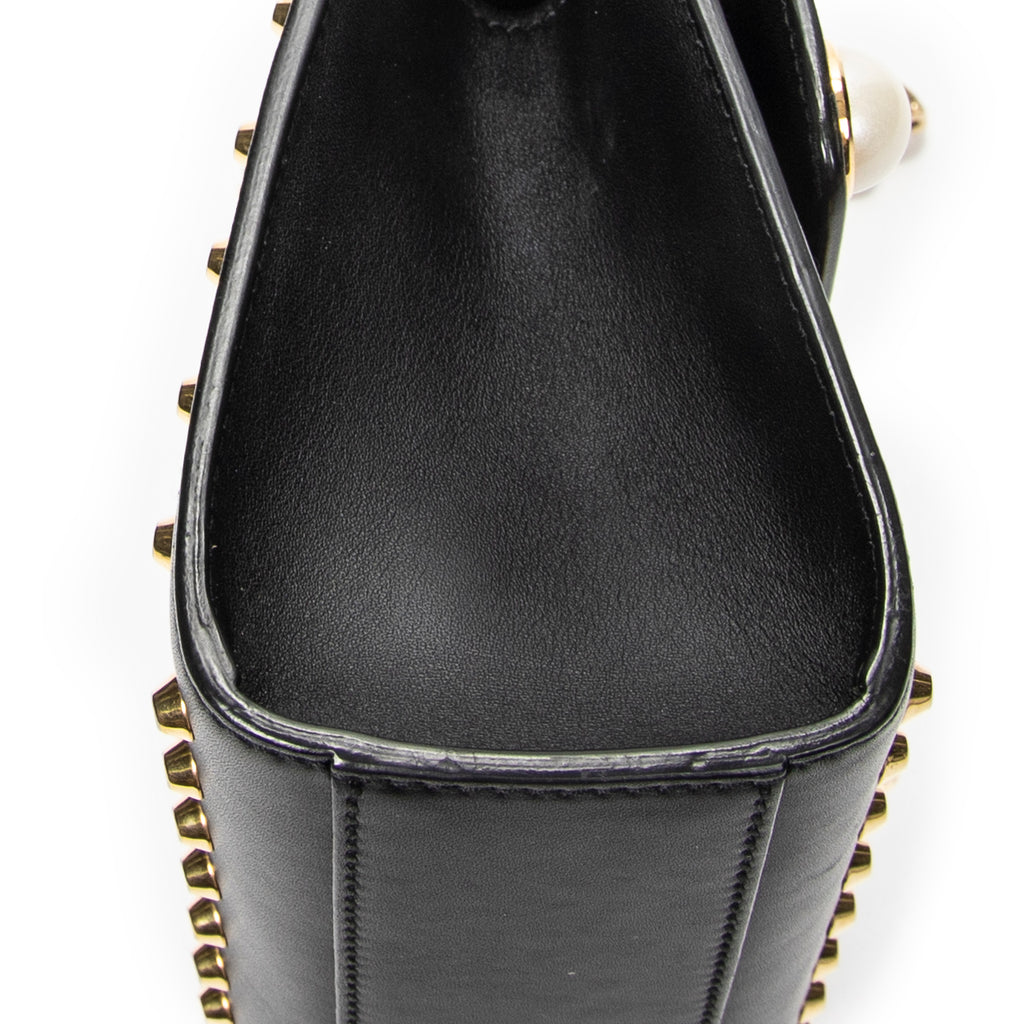 Shoulder Bag Studded GG Padlock Chain Crossbody Black Smooth Calfskin Leather