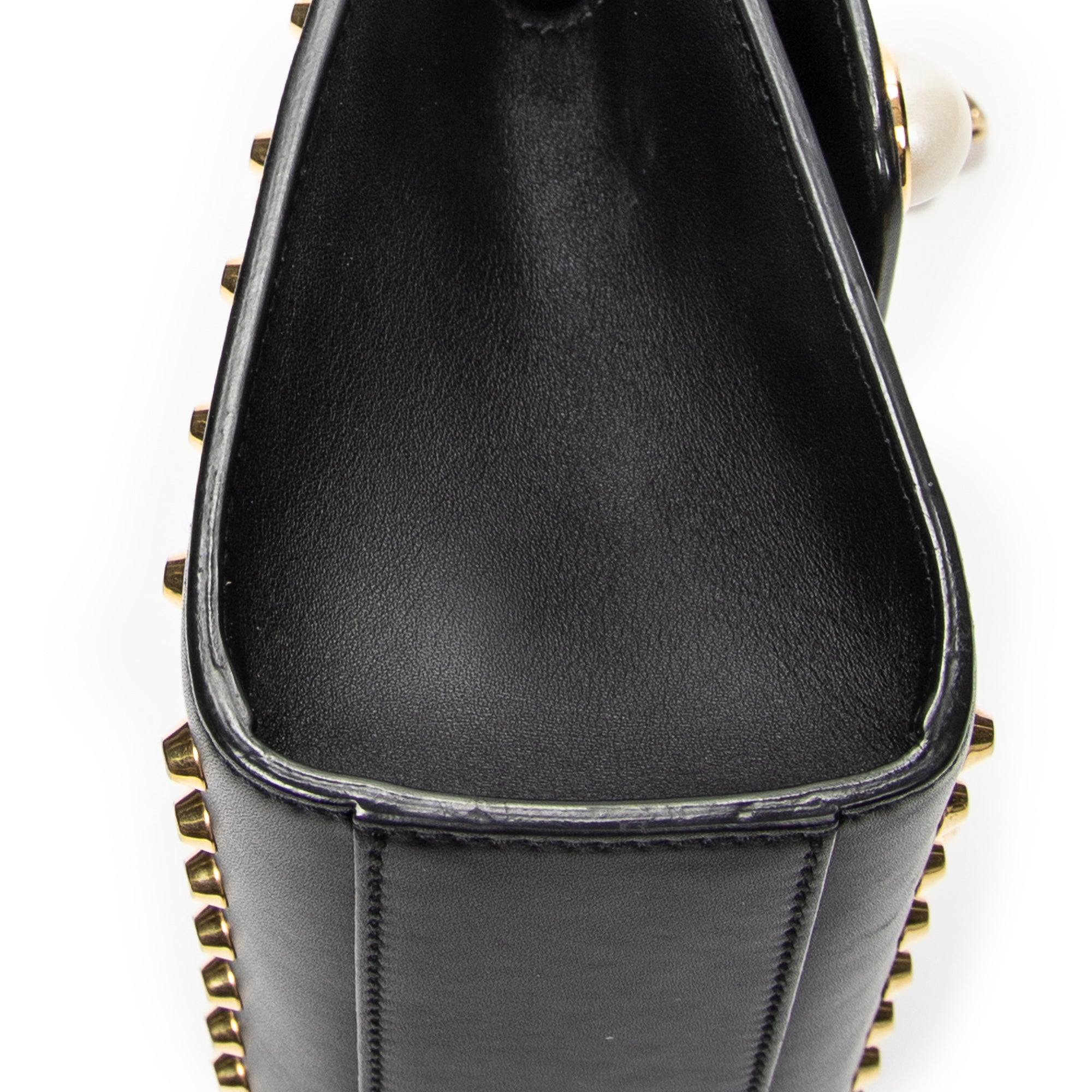 Shoulder Bag Studded GG Padlock Chain Crossbody Black Smooth Calfskin Leather