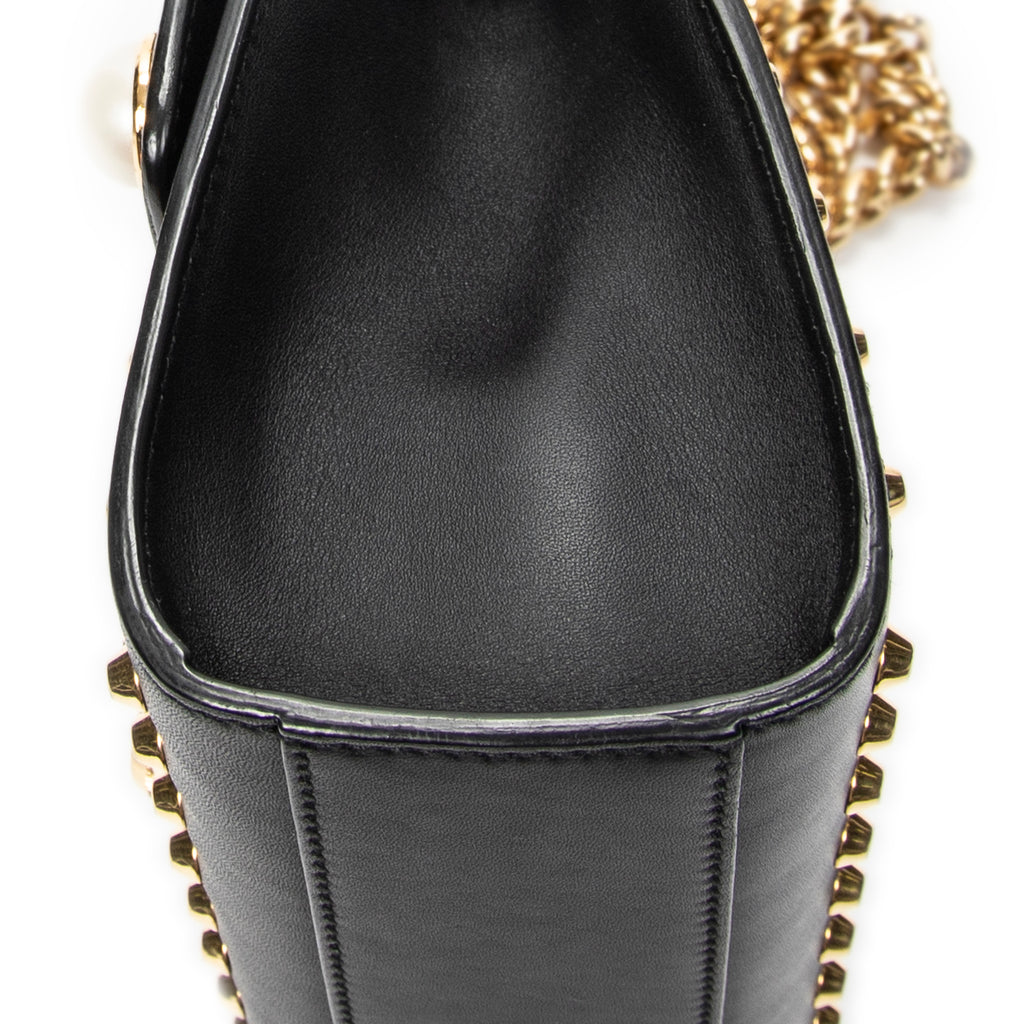 Shoulder Bag Studded GG Padlock Chain Crossbody Black Smooth Calfskin Leather