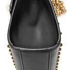 Shoulder Bag Studded GG Padlock Chain Crossbody Black Smooth Calfskin Leather