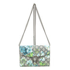 Shoulder Bag Dionysus Chain Wallet Grey Blooms Supreme Coated Canvas