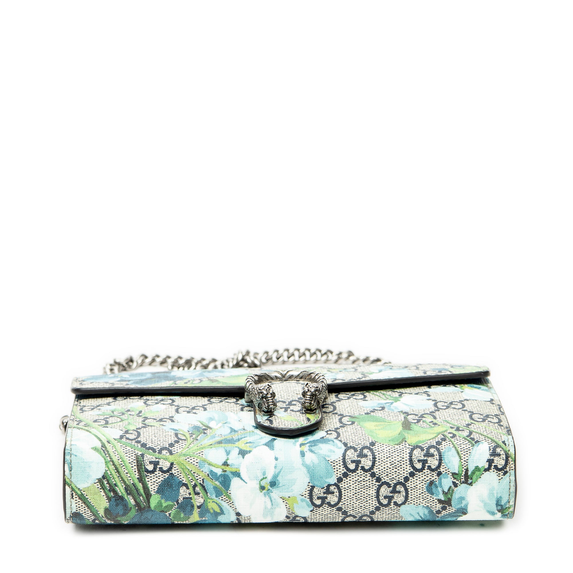 Shoulder Bag Dionysus Chain Wallet Grey Blooms Supreme Coated Canvas