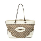 Shoulder Bag Punch Tote Beige Monogrammed Canvas