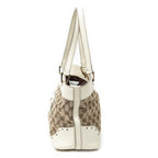 Shoulder Bag Punch Tote Beige Monogrammed Canvas