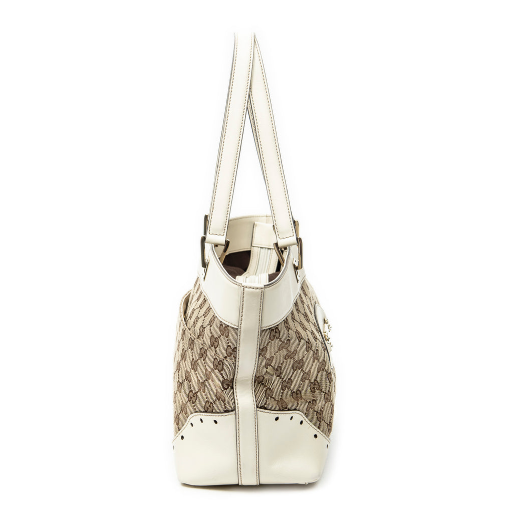 Shoulder Bag Punch Tote Beige Monogrammed Canvas