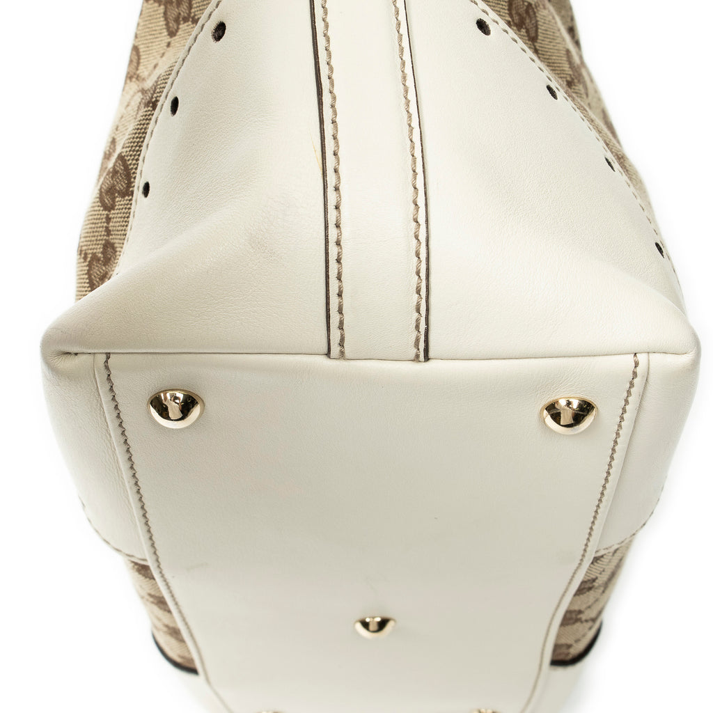 Shoulder Bag Punch Tote Beige Monogrammed Canvas