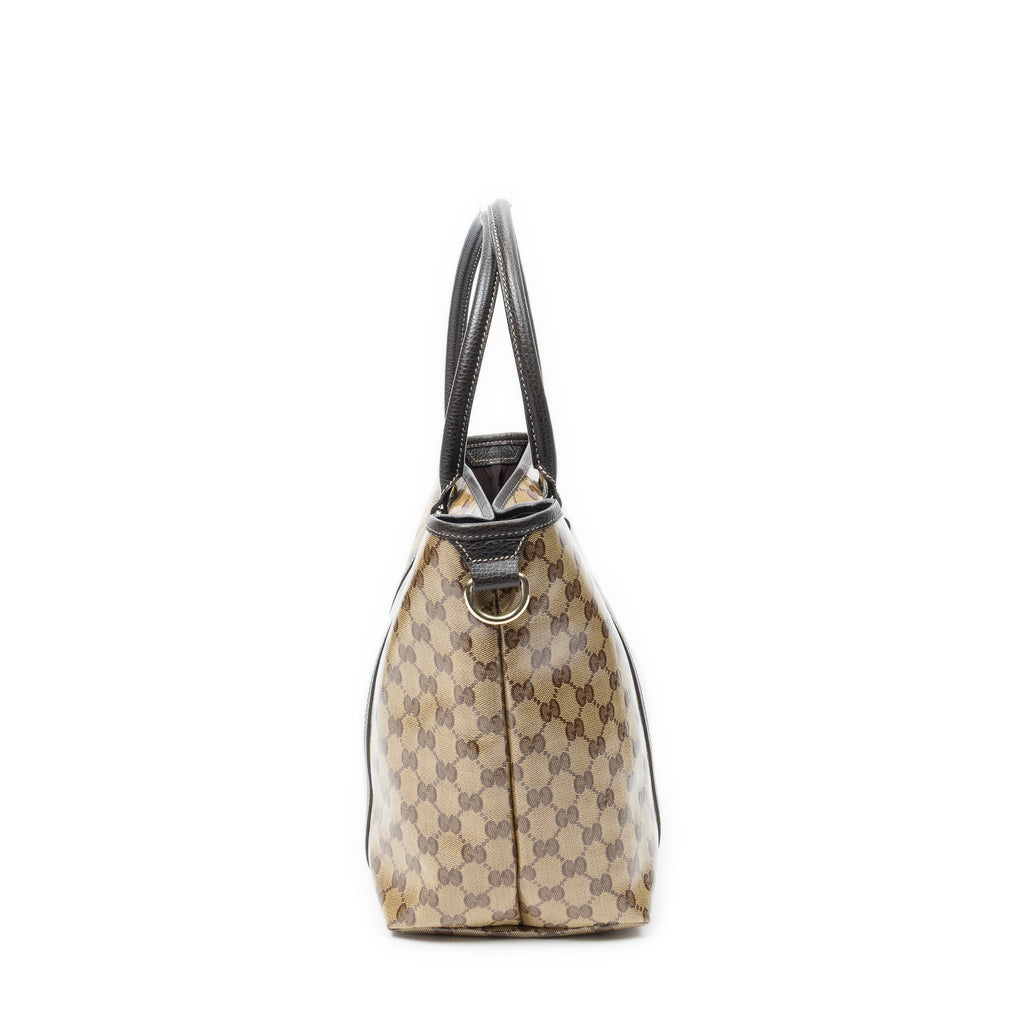 Shoulder Bag Joy Tote Brown Crystal Coated Canvas