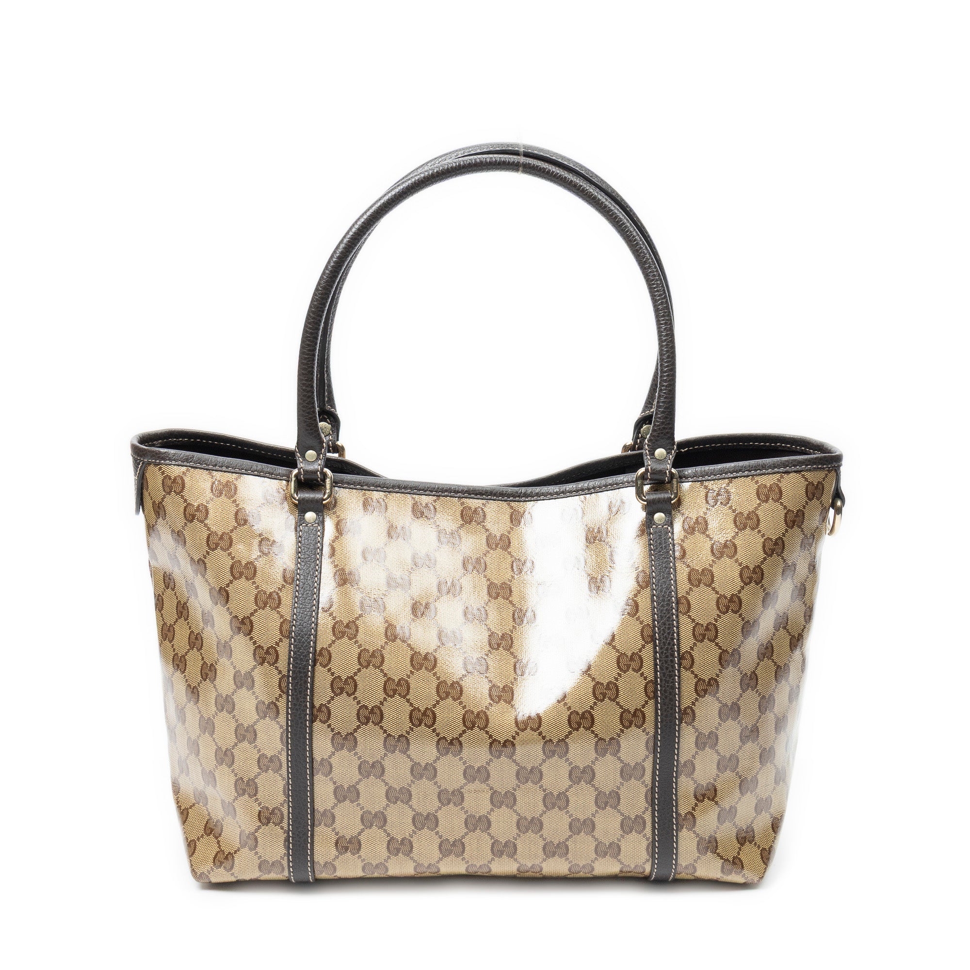Shoulder Bag Joy Tote Brown Crystal Coated Canvas