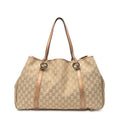 Shoulder Bag Large Twins Tote Beige Metallic Monogrammed Canvas