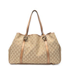 Shoulder Bag Large Twins Tote Beige Metallic Monogrammed Canvas