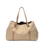 Shoulder Bag Large Twins Tote Beige Metallic Monogrammed Canvas