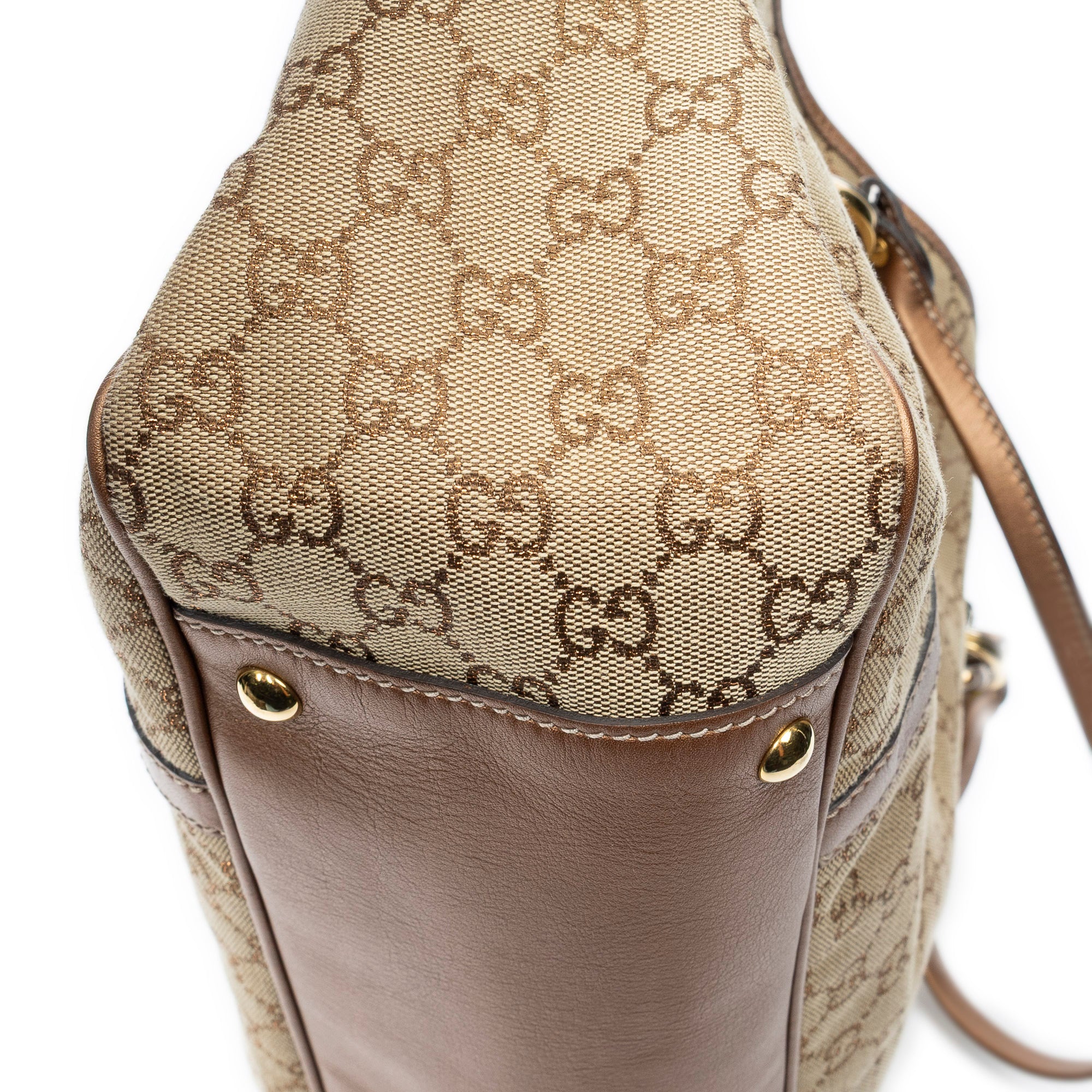 Shoulder Bag Large Twins Tote Beige Metallic Monogrammed Canvas