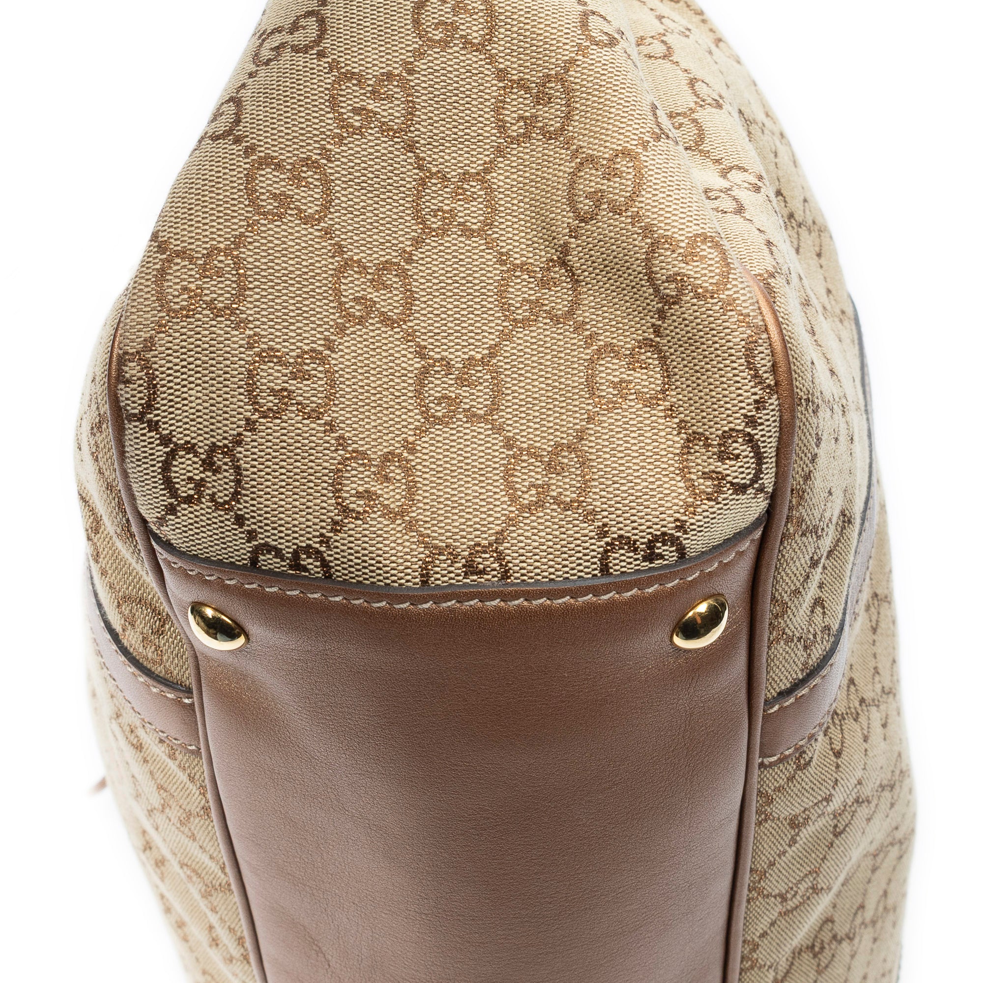 Shoulder Bag Large Twins Tote Beige Metallic Monogrammed Canvas
