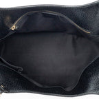 Shoulder Bag Bamboo Handle Tote Black Monogrammed Canvas