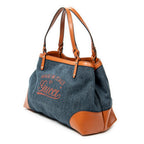 Shoulder Bag Denim Craft Tote Blue Denim Print Canvas