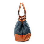 Shoulder Bag Denim Craft Tote Blue Denim Print Canvas