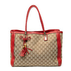 Shoulder Bag Bella Tote Beige Monogrammed Canvas