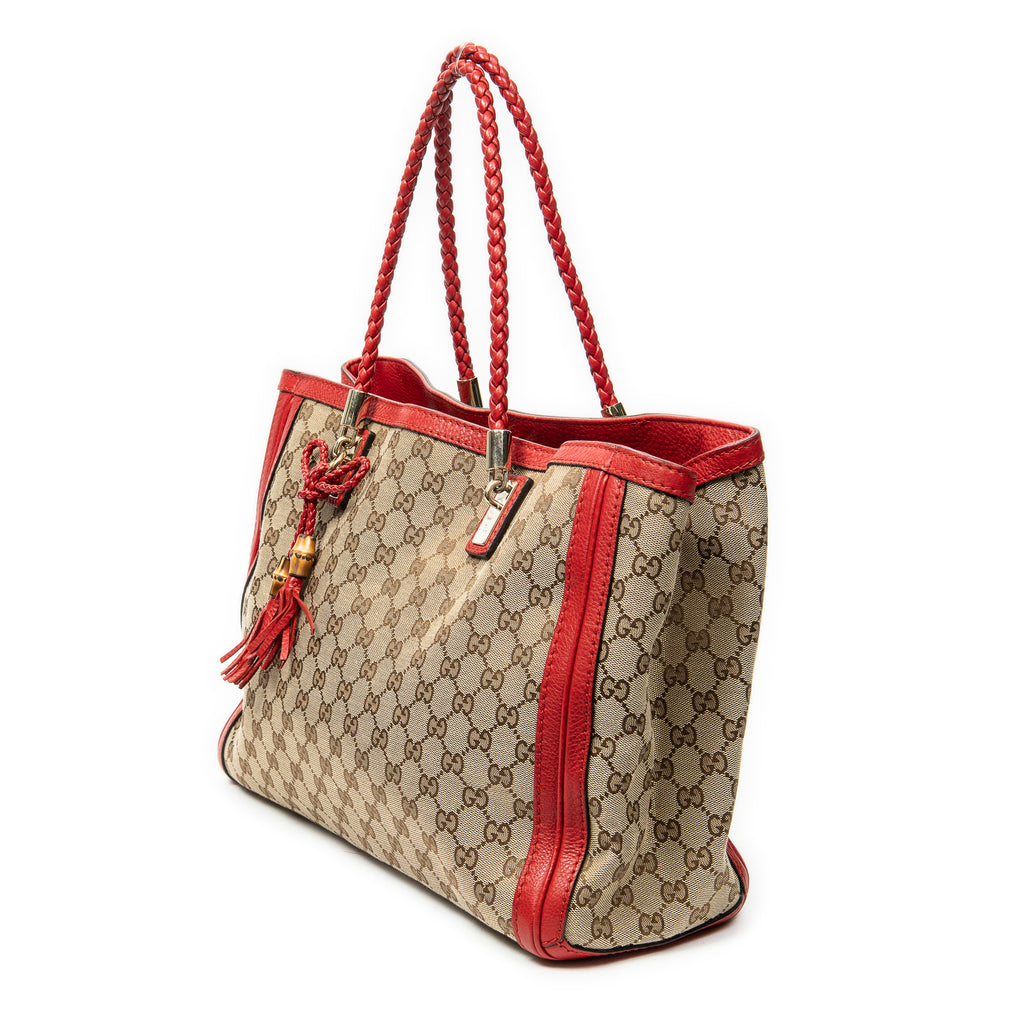 Shoulder Bag Bella Tote Beige Monogrammed Canvas