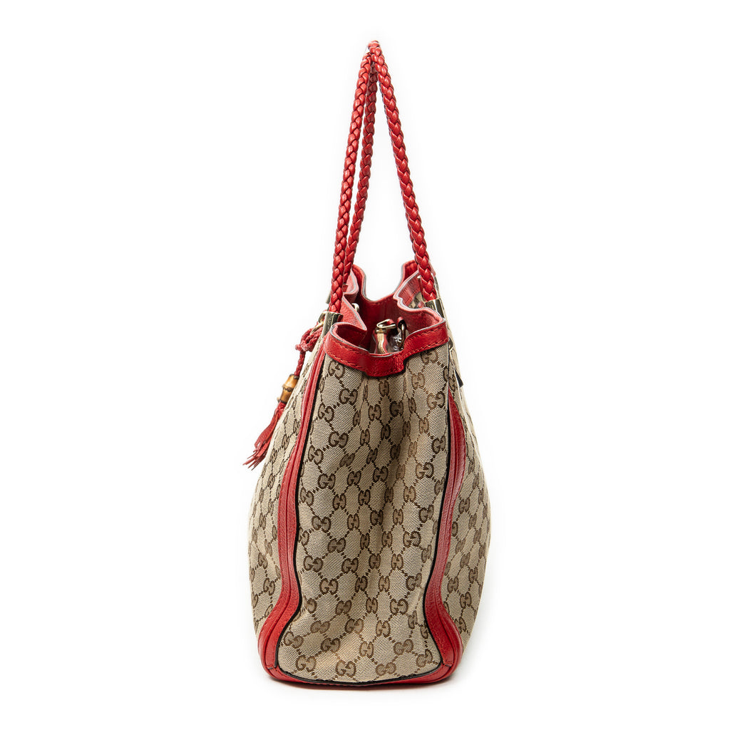 Shoulder Bag Bella Tote Beige Monogrammed Canvas