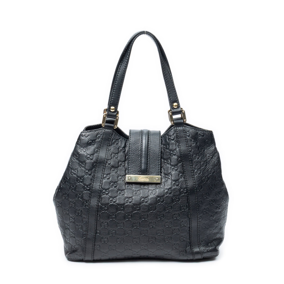 Shoulder Bag New Ladies Tote Navy Guccissima Leather