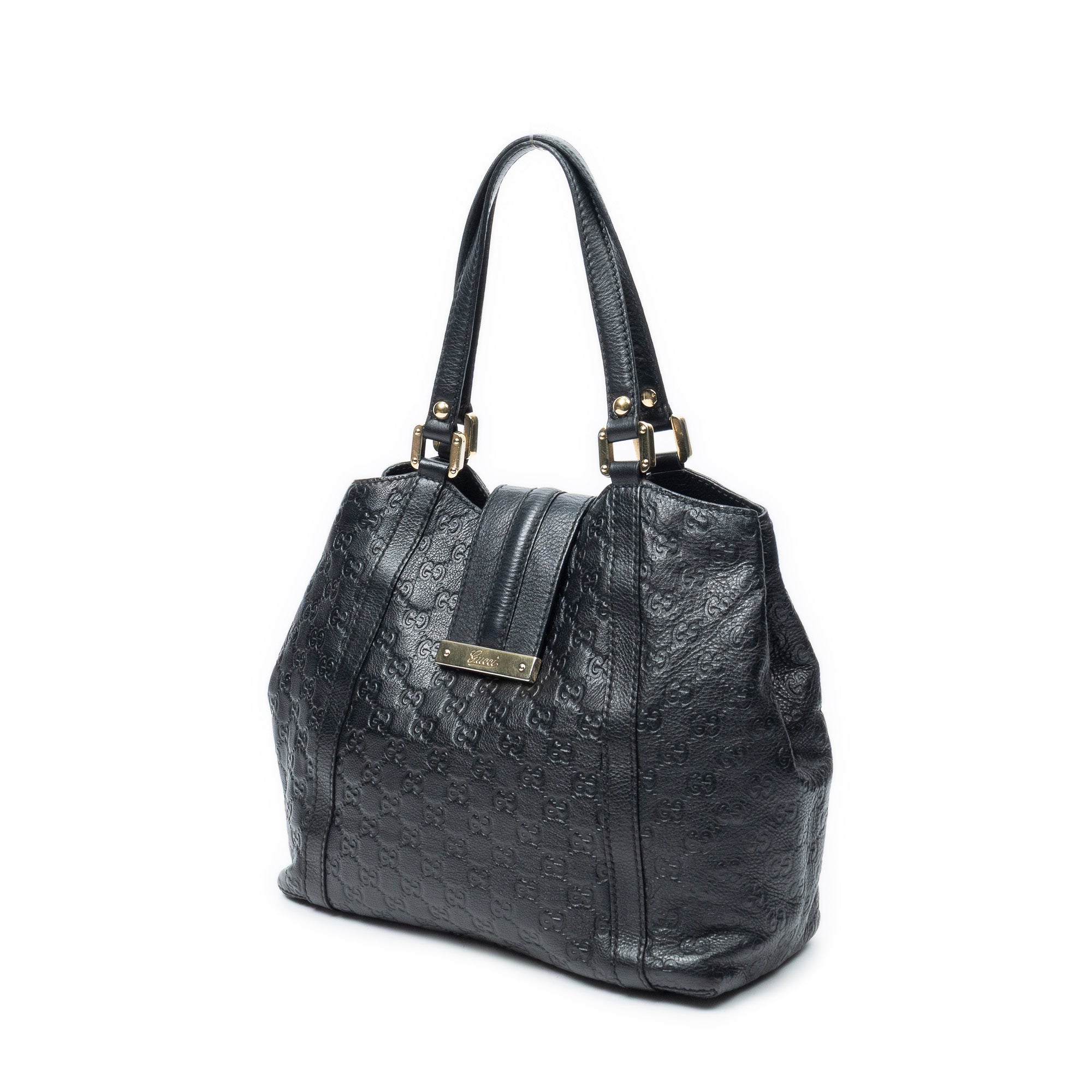 Shoulder Bag New Ladies Tote Navy Guccissima Leather