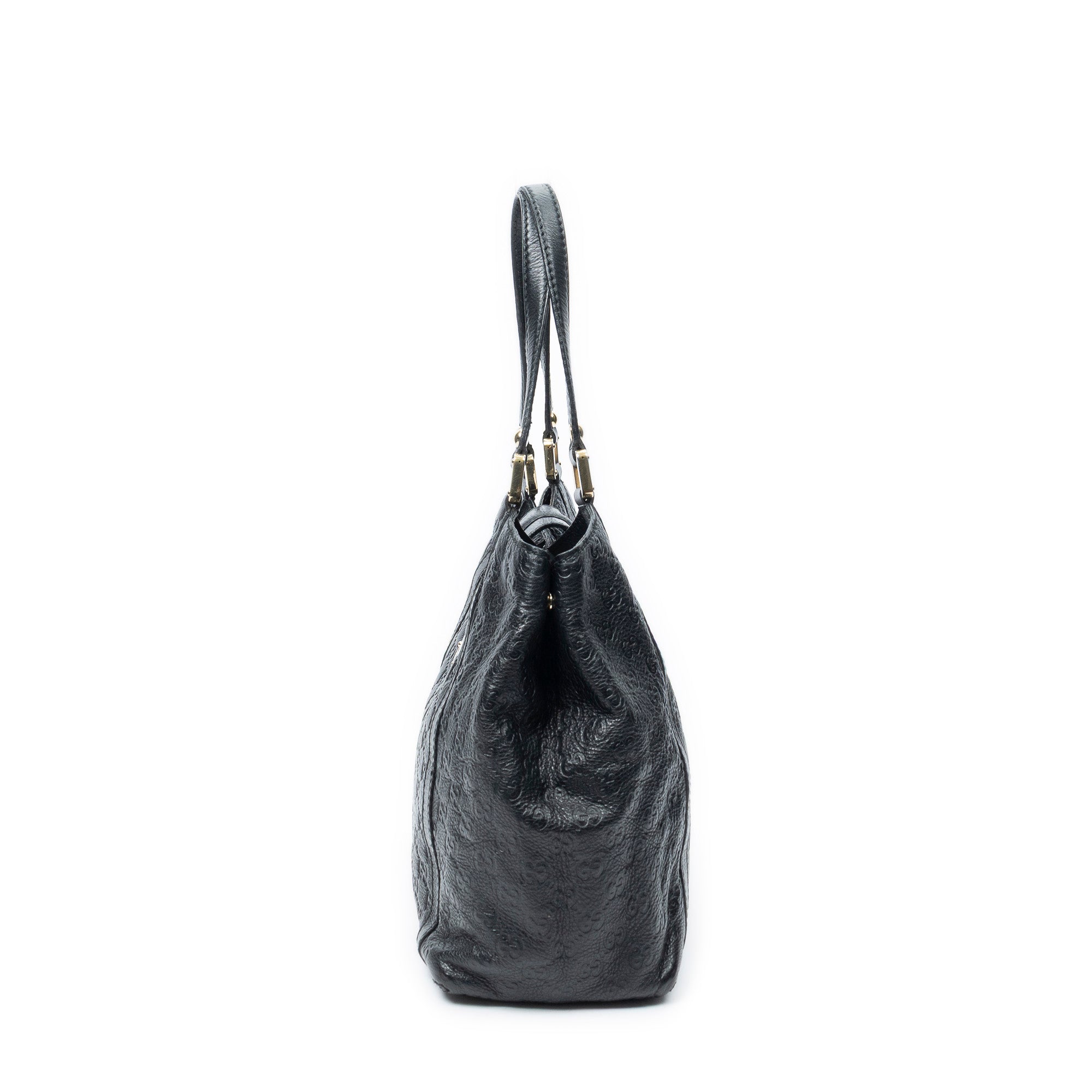 Shoulder Bag New Ladies Tote Navy Guccissima Leather