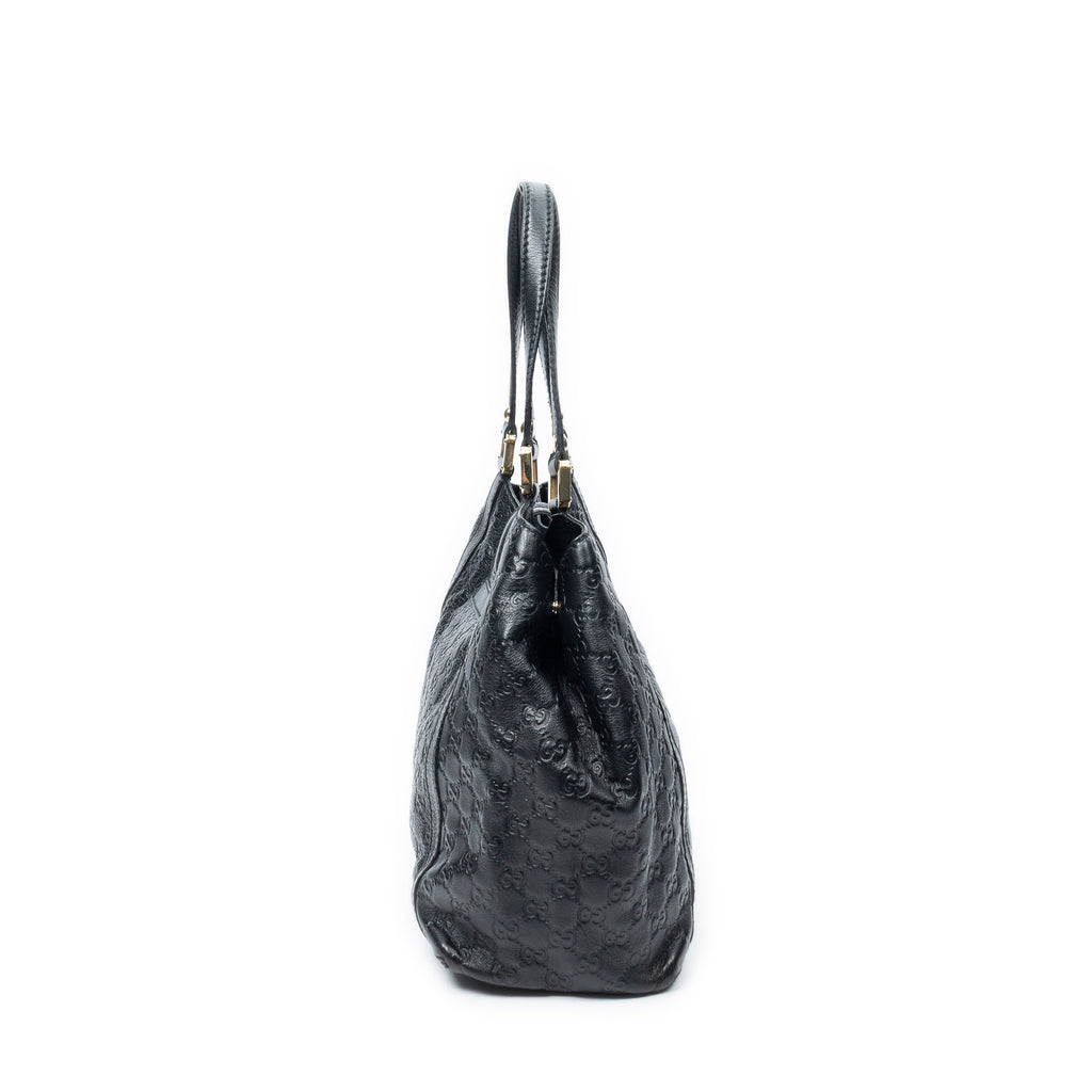 Shoulder Bag New Ladies Tote Navy Guccissima Leather