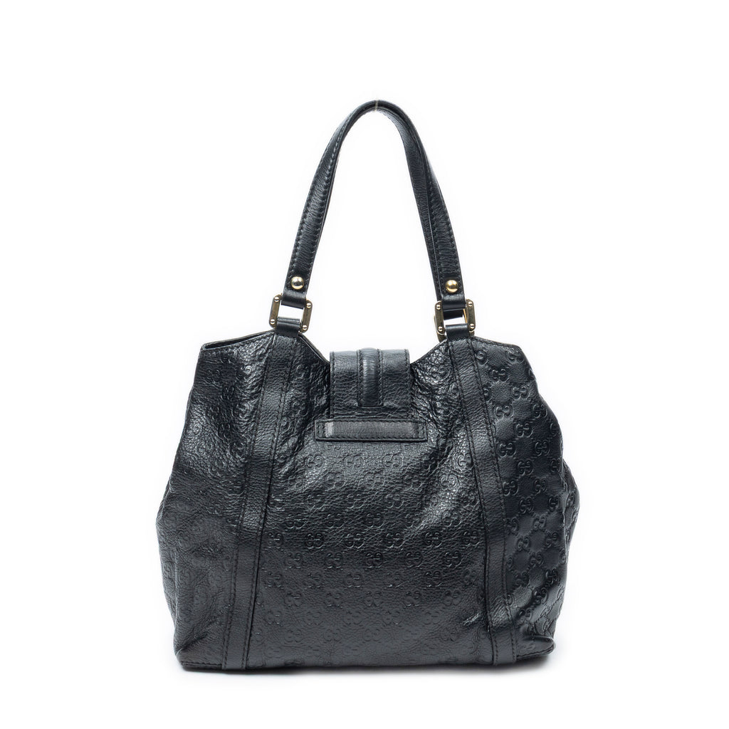 Shoulder Bag New Ladies Tote Navy Guccissima Leather