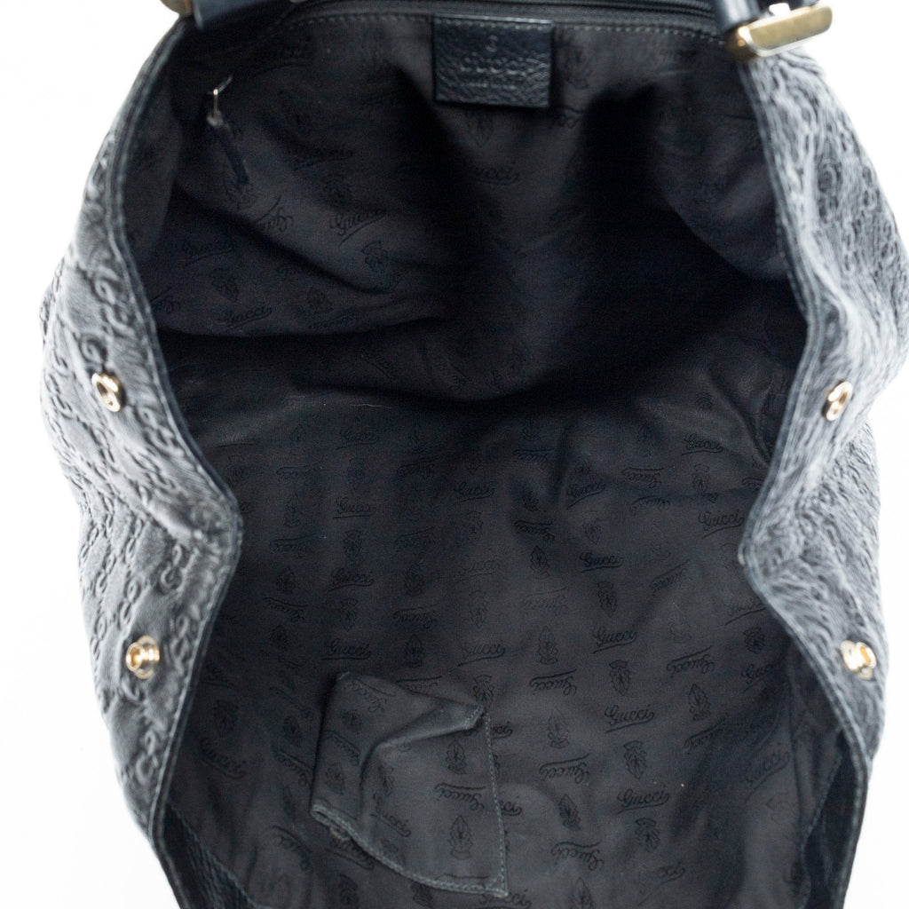 Shoulder Bag New Ladies Tote Navy Guccissima Leather