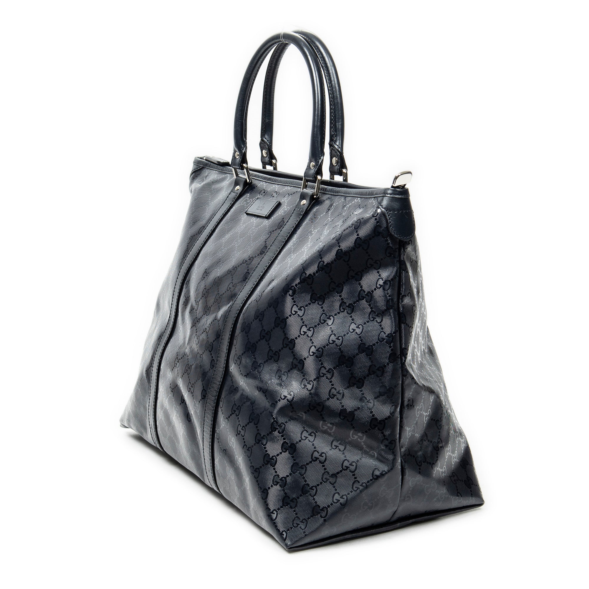 Shoulder Bag Medium Joy Tote Black Guccissima Imprint Coated Canvas