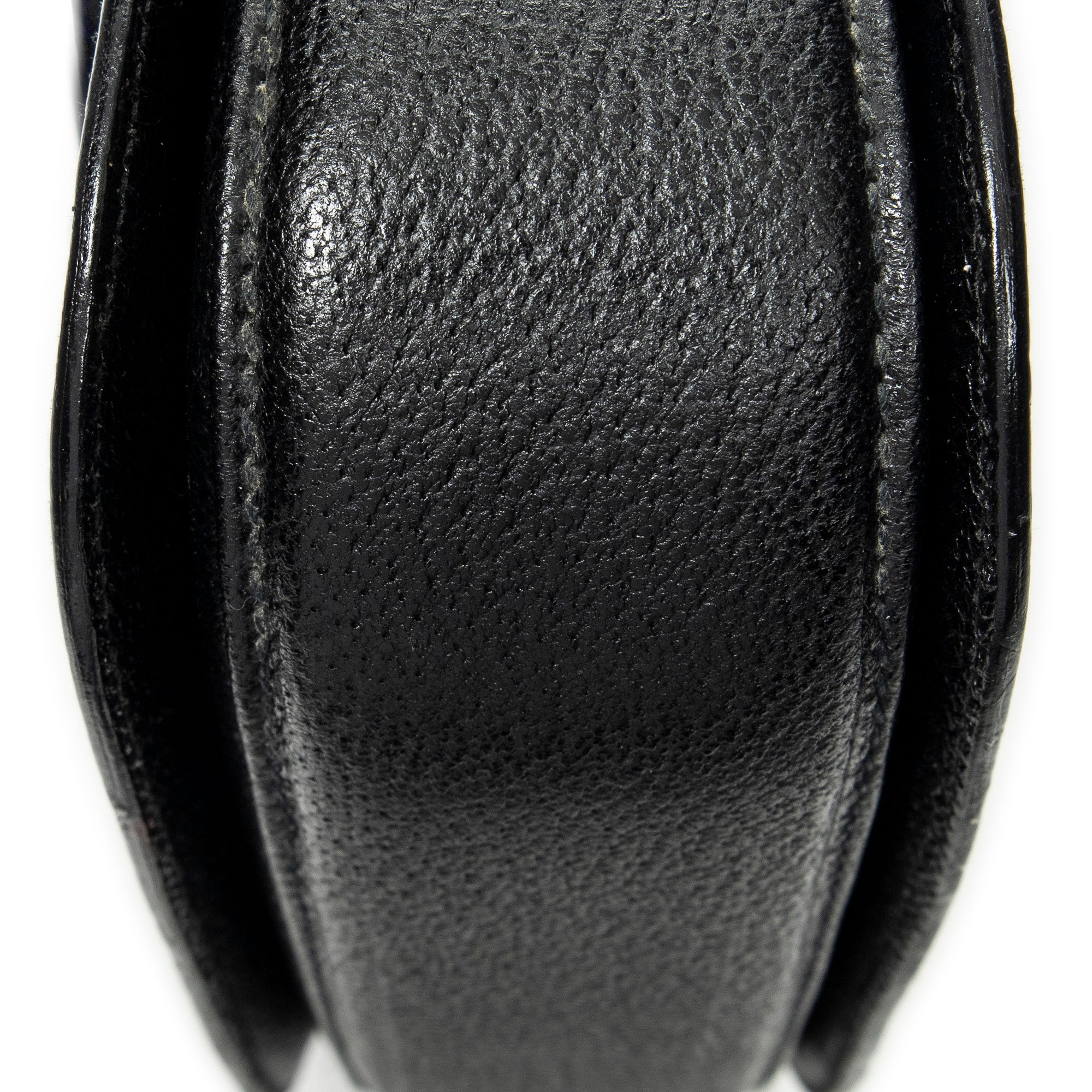Shoulder Bag Small Bamboo Top Handle Black Calfskin Leather