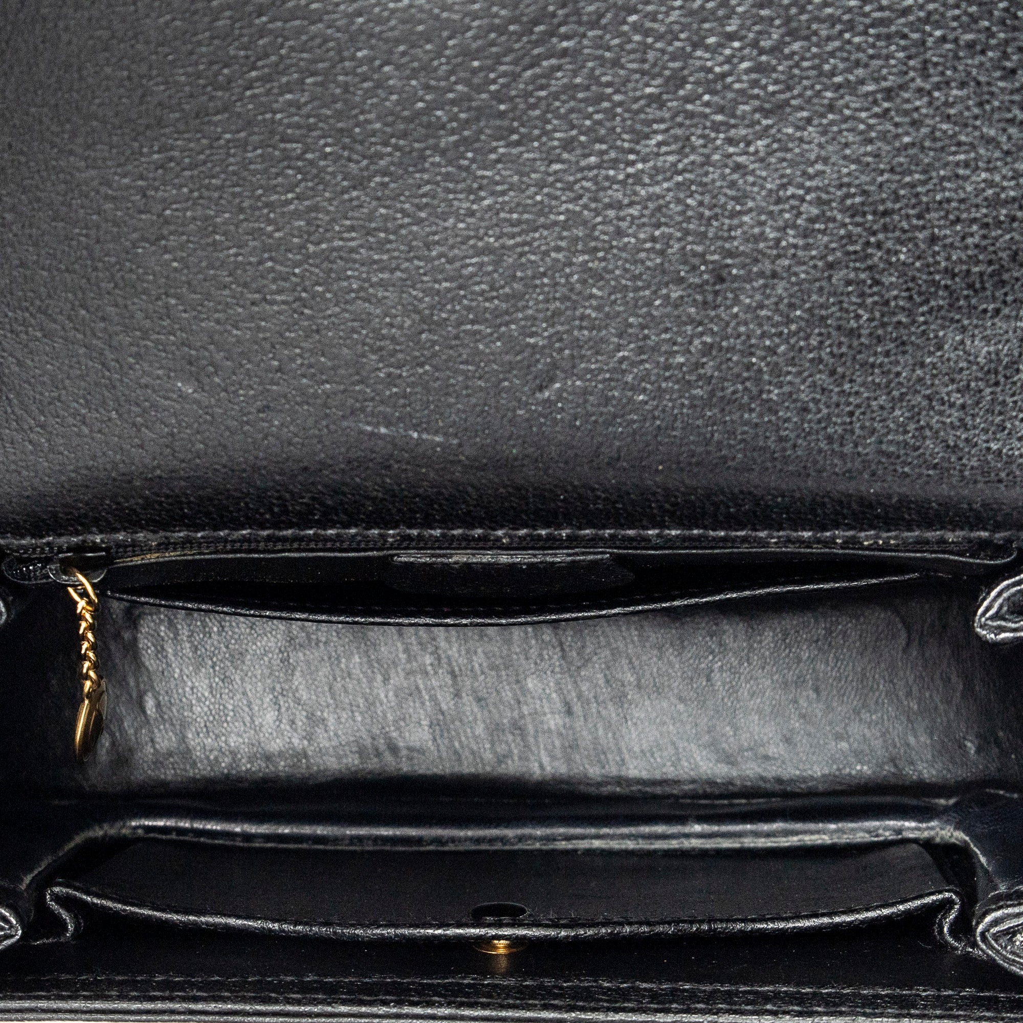 Shoulder Bag Small Bamboo Top Handle Black Calfskin Leather