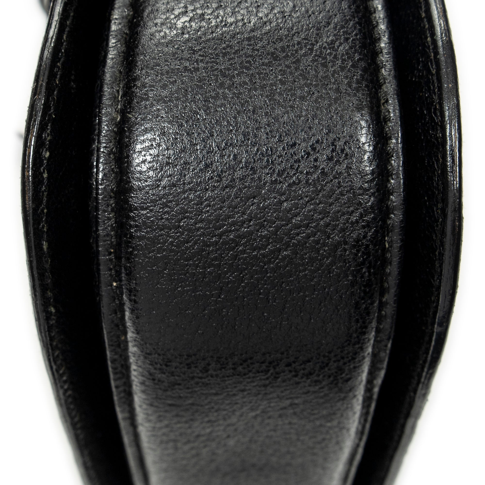 Shoulder Bag Small Bamboo Top Handle Black Calfskin Leather