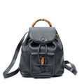 Backpack Mini Bamboo Backpack Black Smooth Calfskin Leather