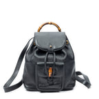 Backpack Mini Bamboo Backpack Black Smooth Calfskin Leather