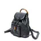 Backpack Mini Bamboo Backpack Black Smooth Calfskin Leather