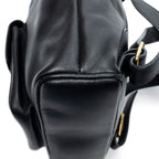 Backpack Mini Bamboo Backpack Black Smooth Calfskin Leather