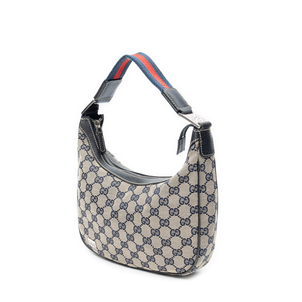 Shoulder Bag Small Pop Hobo Beige Monogrammed Canvas