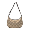 Shoulder Bag Round Zip Messenger Beige Monogrammed Canvas