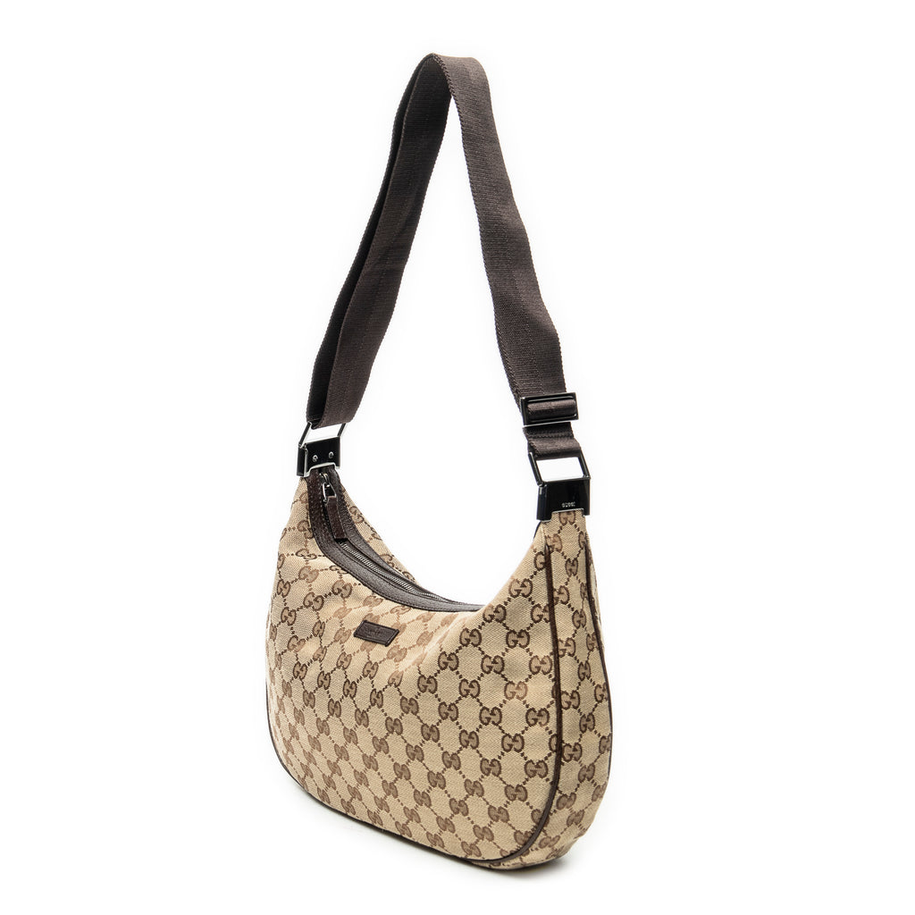 Shoulder Bag Round Zip Messenger Beige Monogrammed Canvas