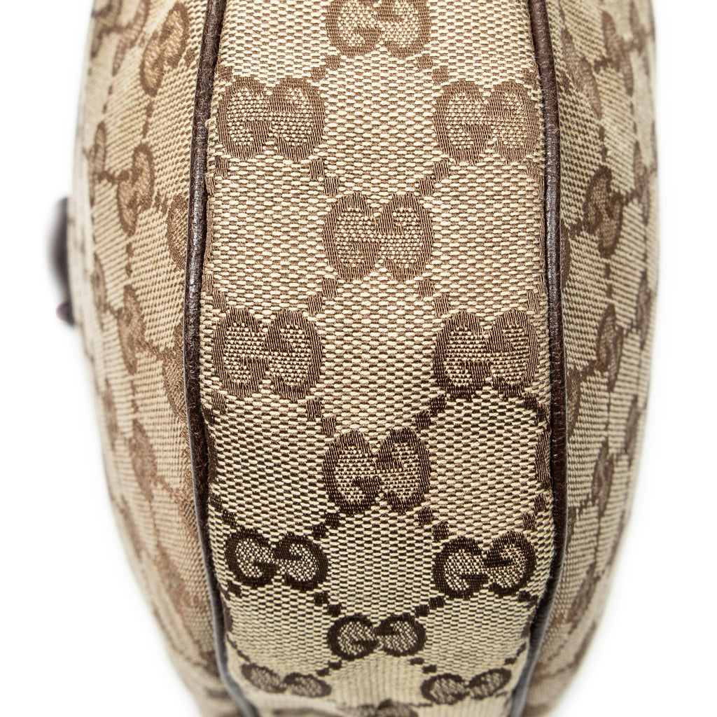 Shoulder Bag Round Zip Messenger Beige Monogrammed Canvas