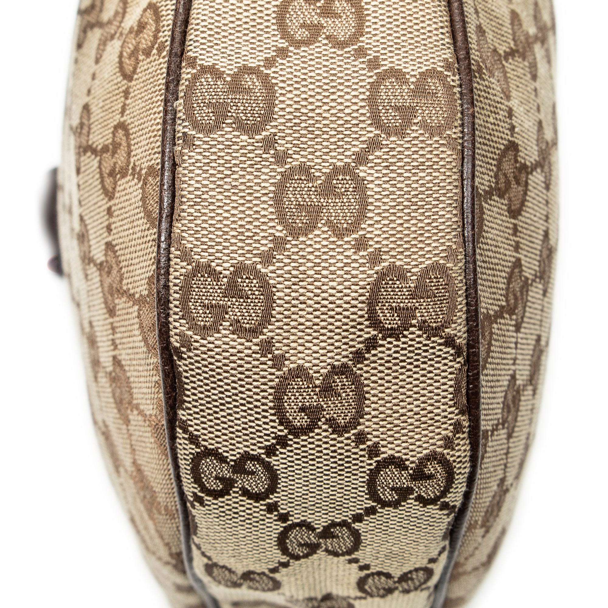 Shoulder Bag Round Zip Messenger Beige Monogrammed Canvas