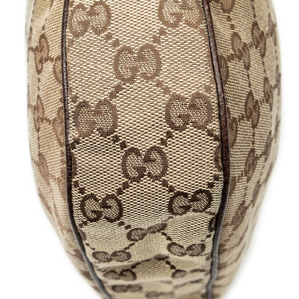 Shoulder Bag Round Zip Messenger Beige Monogrammed Canvas