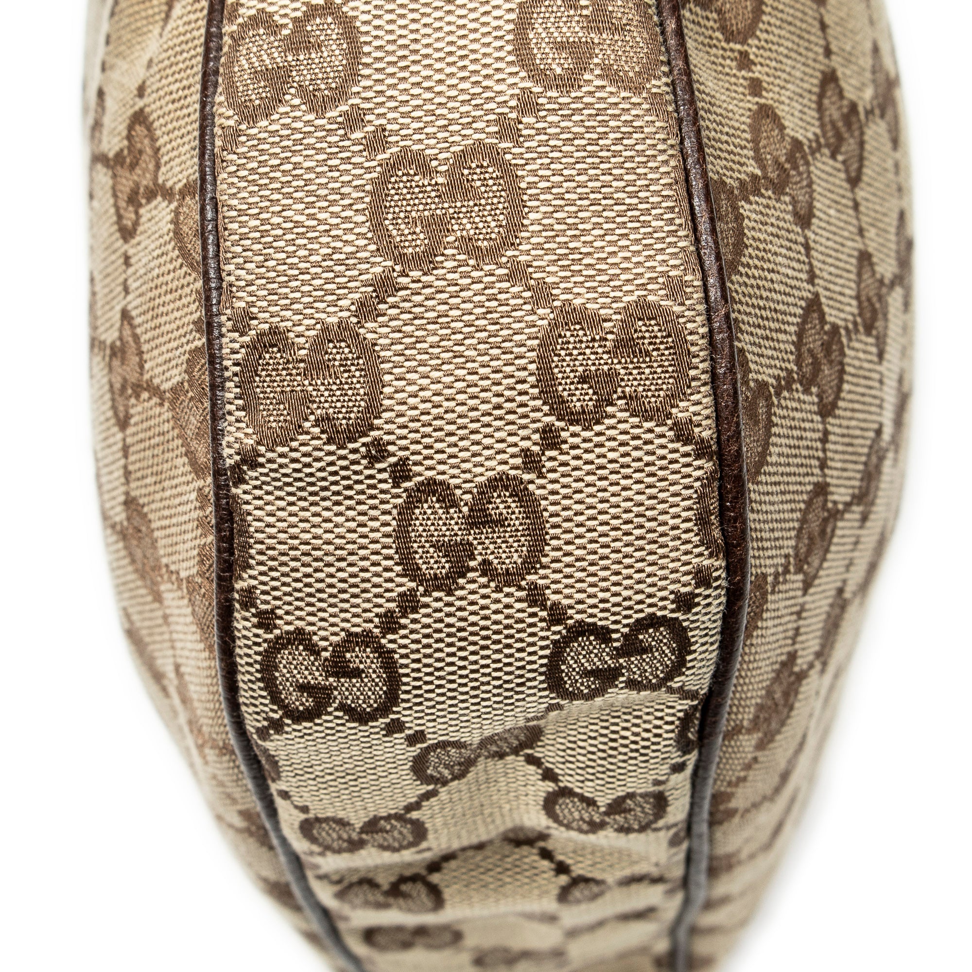 Shoulder Bag Round Zip Messenger Beige Monogrammed Canvas