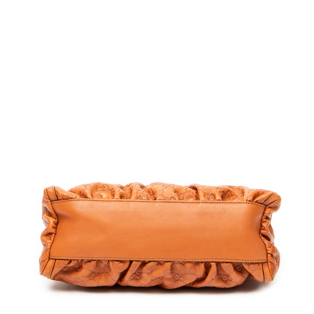 Shoulder Bag Small D-Ring Hobo Orange Guccissima Leather